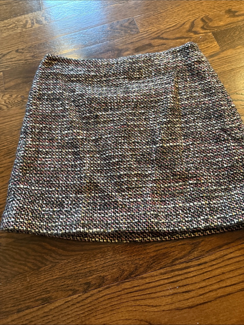 Theory Multi-Color Tweed Mini Skirt - Black, White, Pink Accents